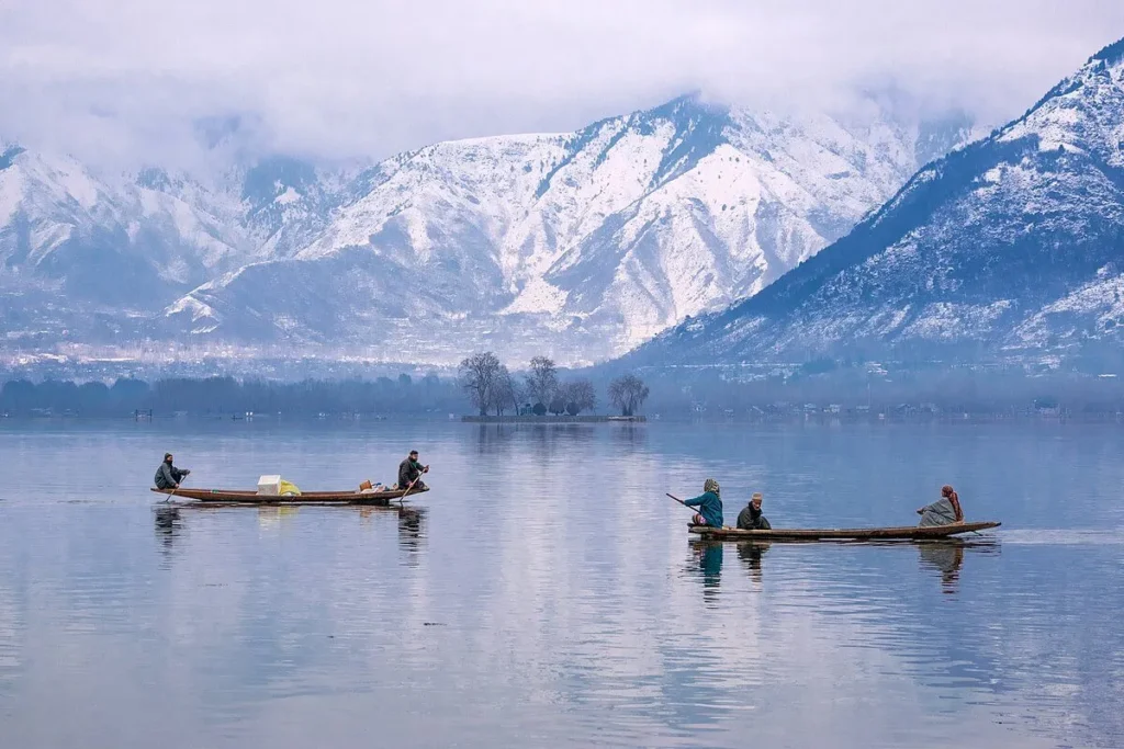 Dal Lake, Srinagar between October to December